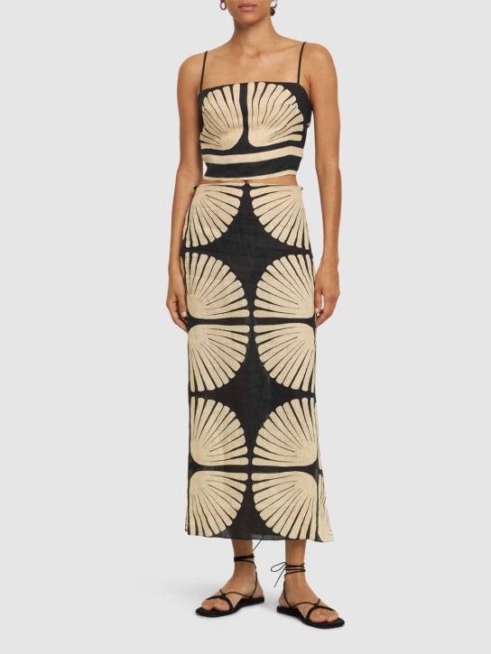 Johanna Ortiz: Aura Amazónica リネンスカート - women_1 | Luisa Via Roma