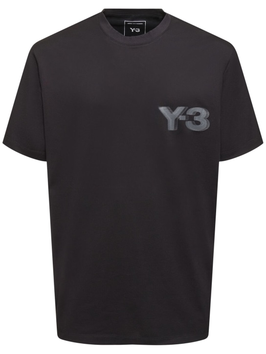 Y-3: Y-3 Logo cotton short-sleeved t-shirt - men_0 | Luisa Via Roma