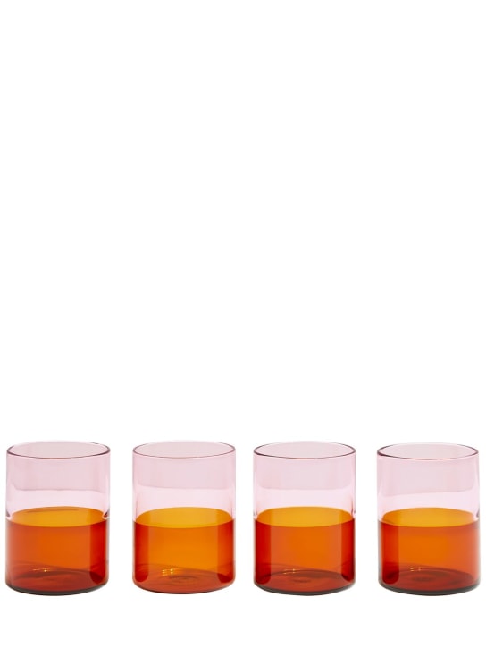 FAZEEK: Set of 4 Two-tone glasses - Pink/Orange - ecraft_0 | Luisa Via Roma