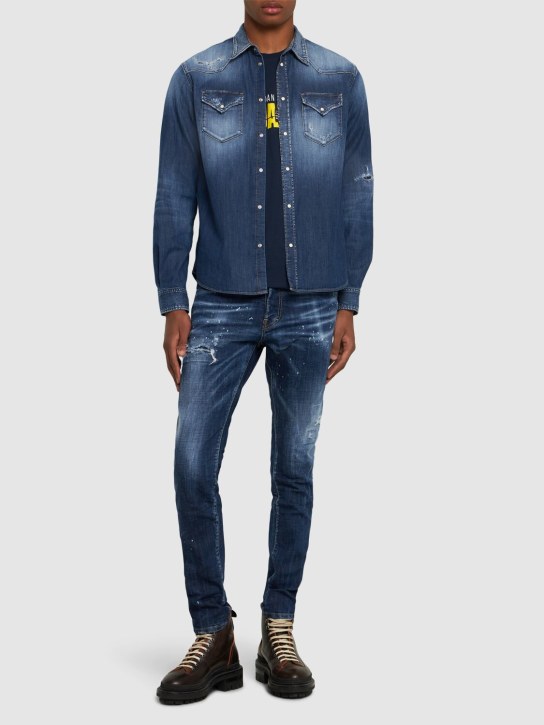 Dsquared2: Jeans Cool Guy in denim di cotone - men_1 | Luisa Via Roma