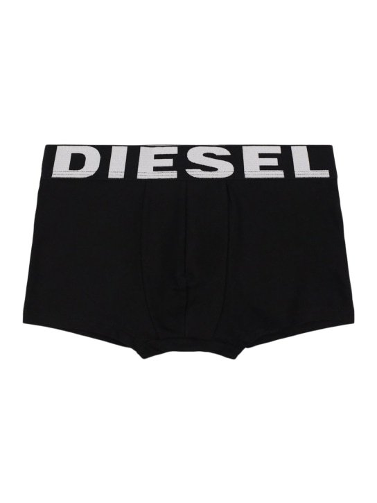 Diesel Kids: Set: 3 Boxer aus Baumwolljersey - Schwarz - kids-boys_0 | Luisa Via Roma