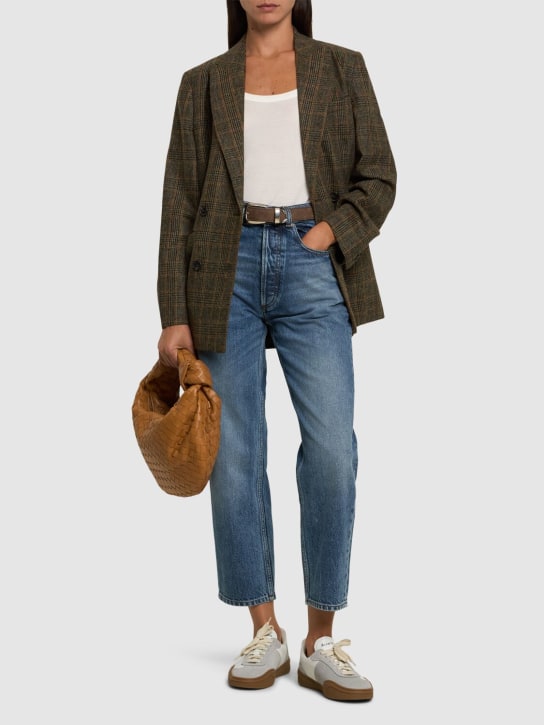 JW Anderson: Jean droit court en denim - Bleu - women_1 | Luisa Via Roma