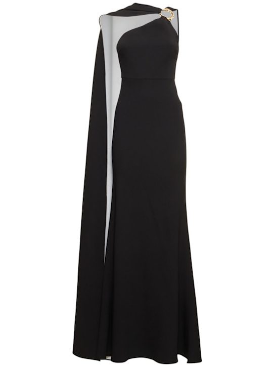 Roland Mouret: Embellished asymmetric light cady gown - Black - women_0 | Luisa Via Roma