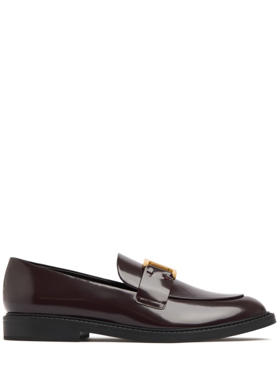 Chloé: 10mm Marcie brushed leather loafers - women_0 | Luisa Via Roma