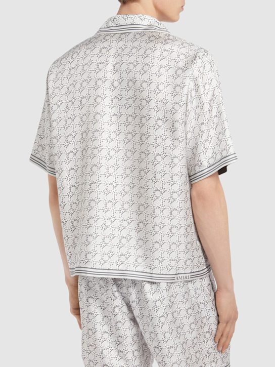 Amiri: MA Quad silk bowling shirt - Asphalt - men_2 | Luisa Via Roma