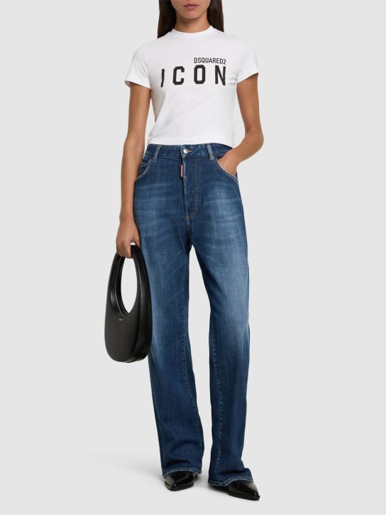 Dsquared2: San Diego high rise denim baggy jeans - Navy - women_1 | Luisa Via Roma