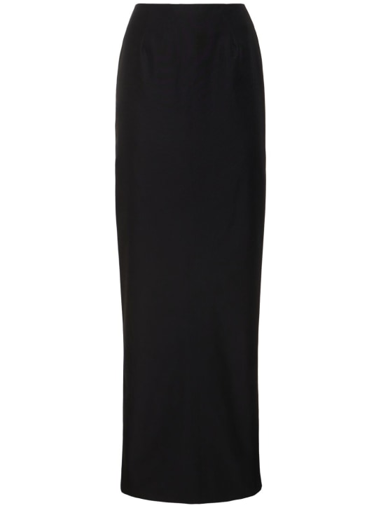 Moschino: Cotton blend long skirt - Black - women_0 | Luisa Via Roma