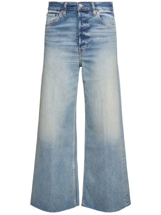 RE/DONE: High rise wide leg cropped jeans - Blue - women_0 | Luisa Via Roma