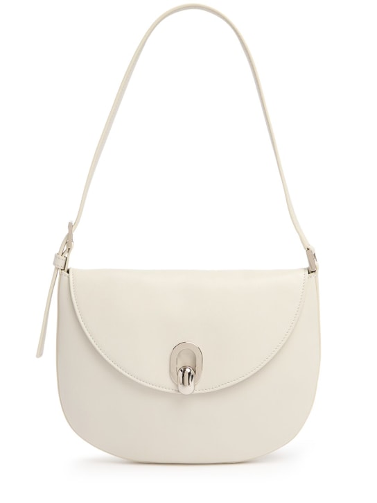 Savette: The Small Tondo smooth leather hobo bag - Ivory - women_0 | Luisa Via Roma