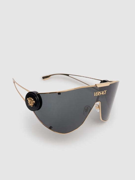 Versace: Metal mask sunglasses - Gold/Black - men_1 | Luisa Via Roma