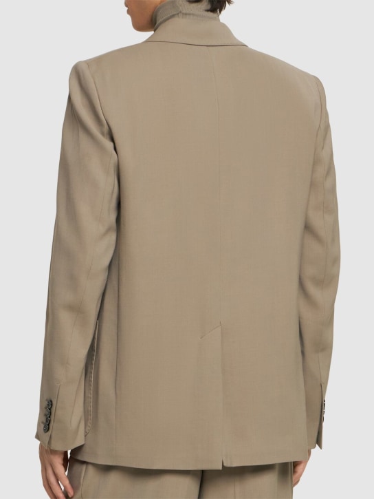 AMI Paris: Double breast wool twill blazer - Light Taupe - men_2 | Luisa Via Roma