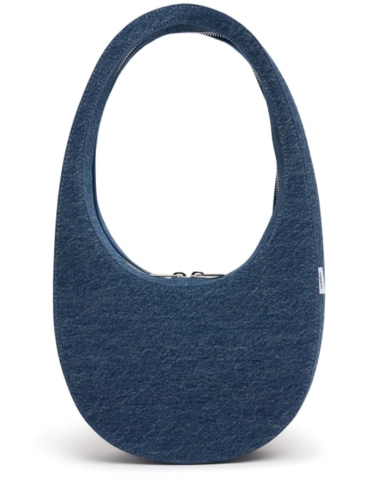 Coperni: Swipe denim shoulder bag - Vintage Blue - women_0 | Luisa Via Roma