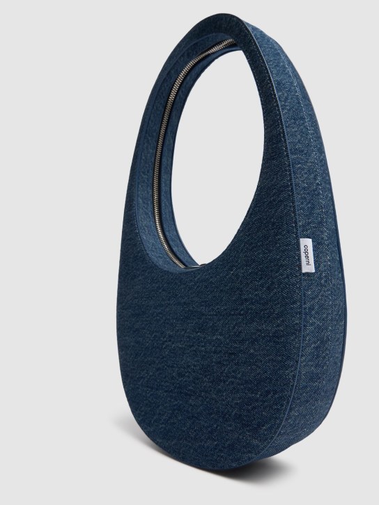 Coperni: Swipe denim shoulder bag - Vintage Blue - women_1 | Luisa Via Roma
