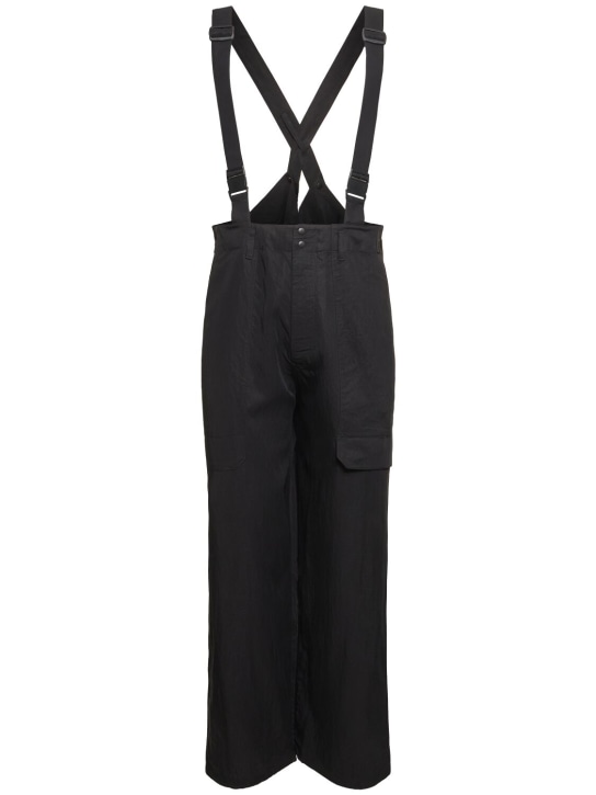 Y-3: Tech suspender pants - Black - men_0 | Luisa Via Roma