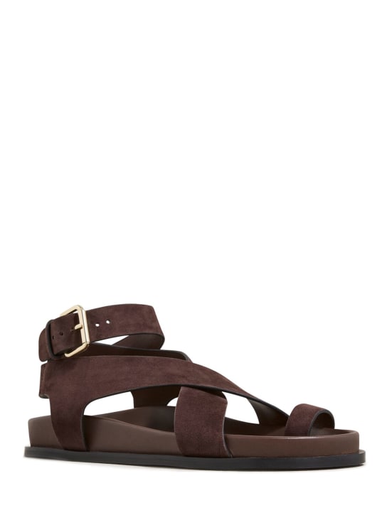 A.EMERY: 20mm Jalen suede sandals - Brown - women_1 | Luisa Via Roma