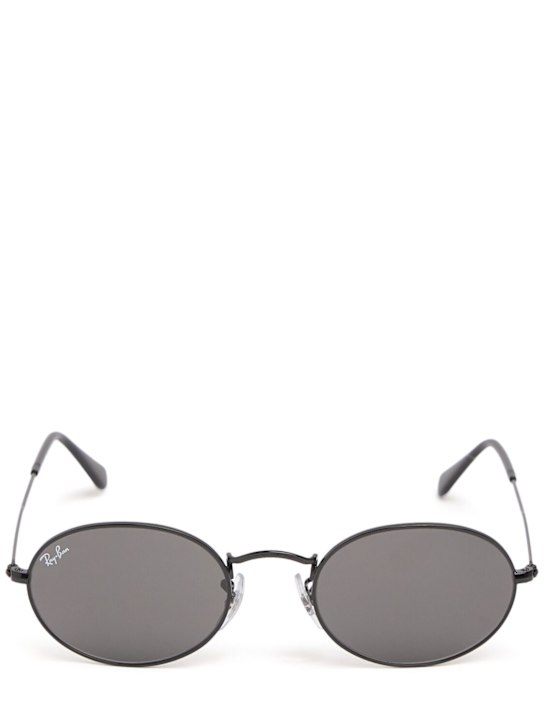 Ray-Ban: Oval flat metal sunglasses - men_0 | Luisa Via Roma