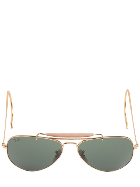 Ray-Ban: Outdoorsman metal sunglasses - Gold/Green - women_0 | Luisa Via Roma