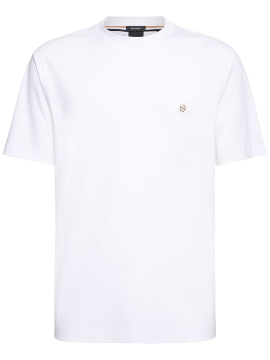 Boss: Taut cotton t-shirt - White - men_0 | Luisa Via Roma