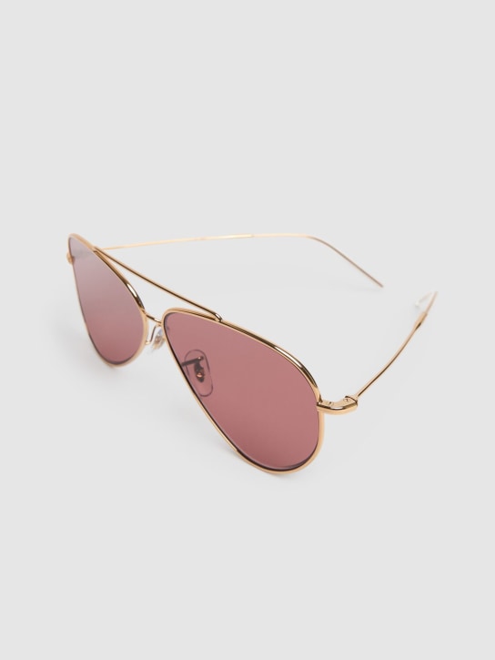 Ray-Ban: Occhiali da sole aviator Reverse in metallo - Oro/Rosso - women_1 | Luisa Via Roma