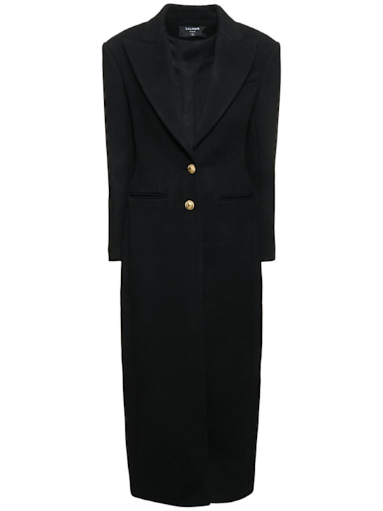 Balmain: Wool & cashmere long coat - women_0 | Luisa Via Roma