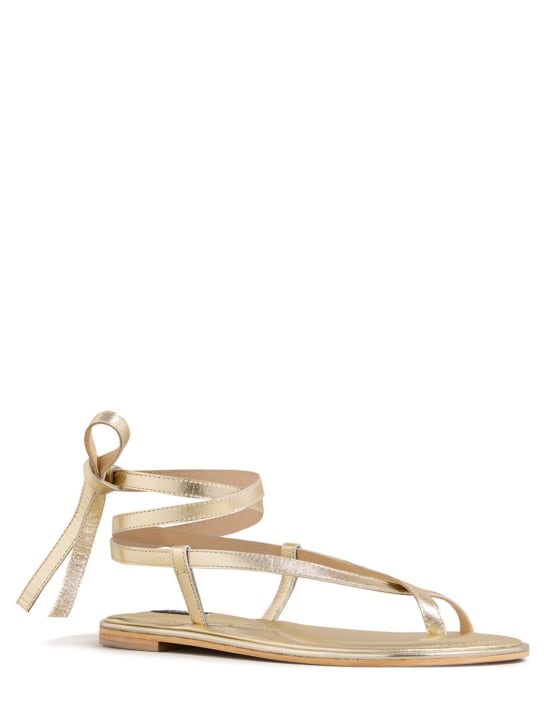A.EMERY: 10mm Elliot metallic leather sandals - Gold - women_1 | Luisa Via Roma