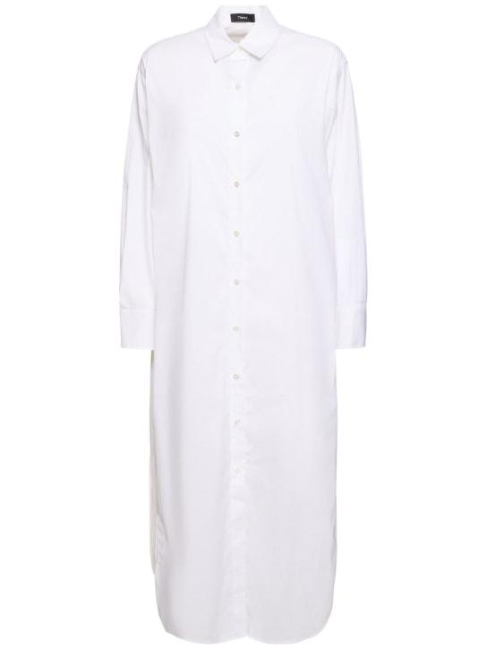 Theory: Vestido camisero midi de algodón - Blanco - women_0 | Luisa Via Roma