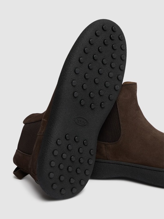 Tod's: Tronchetto suede boots - Brown - men_4 | Luisa Via Roma