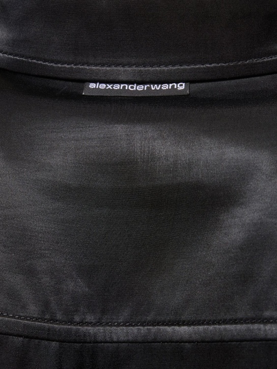 Alexander Wang: Vestito in raso di viscosa con giacca bolero - Nero - women_3 | Luisa Via Roma