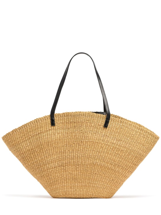 Bembien: Sola raffia effect tote bag - Beige/Black - women_0 | Luisa Via Roma