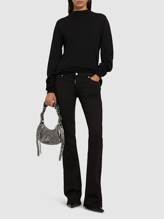 Dsquared2: Medium waist stretch bull flared jeans - women_1 | Luisa Via Roma