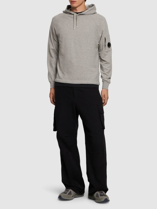 C.P. Company: Light fleece cotton hoodie - Greystone - men_1 | Luisa Via Roma