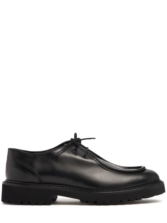 Doucal's: Zapatos de piel con cordones - Negro - men_0 | Luisa Via Roma