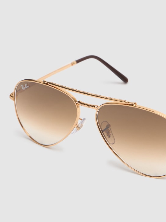 Ray-Ban: New aviator metal sunglasses - Gold/Brown - men_1 | Luisa Via Roma