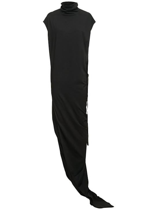 Rick Owens DRKSHDW: Edfu draped jersey long dress - women_0 | Luisa Via Roma