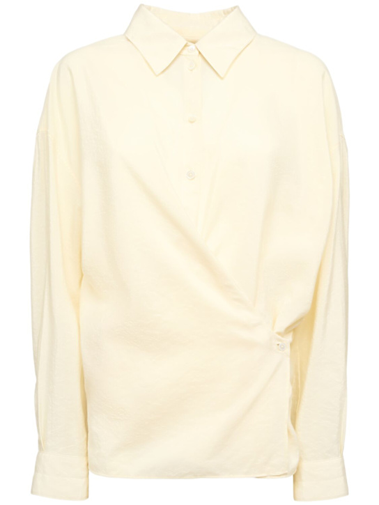 Lemaire: Camicia in seta - Beige Chiaro - women_0 | Luisa Via Roma