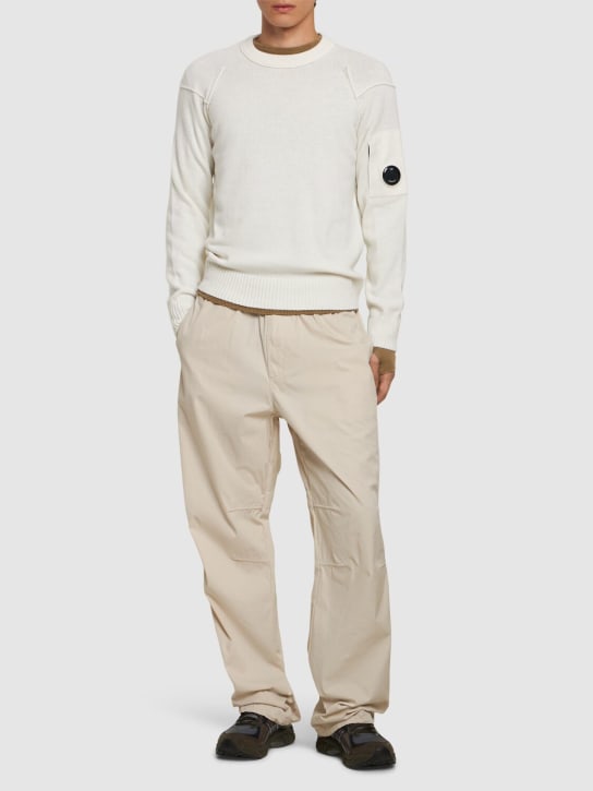 C.P. Company: Wool blend crewneck sweater - Gauze White - men_1 | Luisa Via Roma