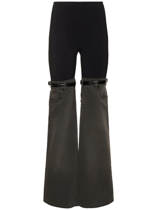 Coperni: Hybrid高腰裤子 - 灰色/黑色 - women_0 | Luisa Via Roma