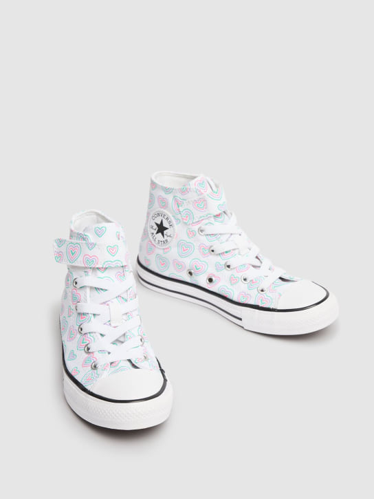 Converse: Printed cotton canvas sneakers - White/Multi - kids-girls_1 | Luisa Via Roma