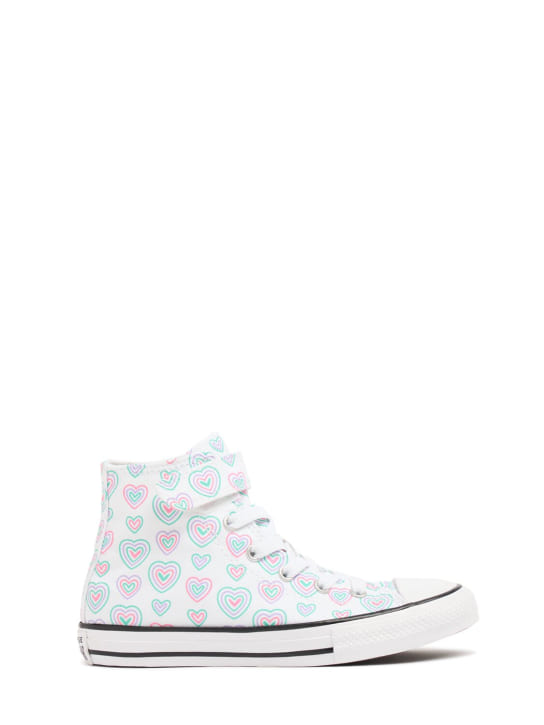 Converse: Printed cotton canvas sneakers - White/Multi - kids-girls_0 | Luisa Via Roma