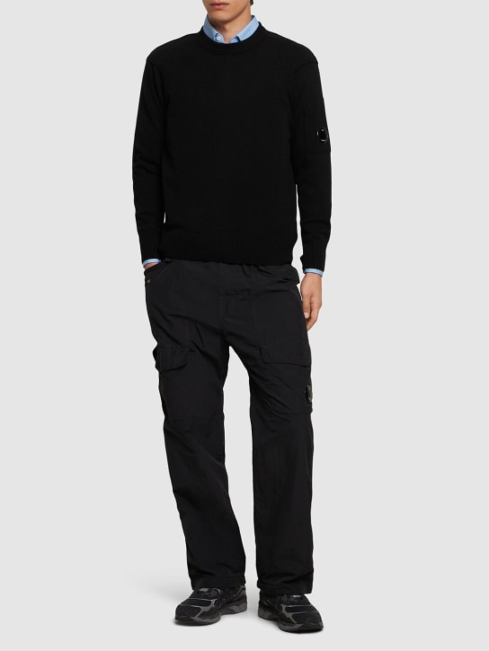 C.P. Company: Wool blend crewneck sweater - Black - men_1 | Luisa Via Roma