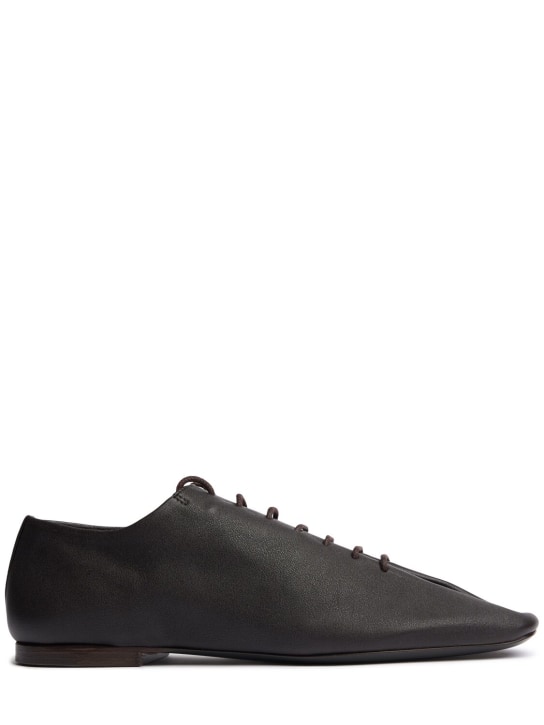 Lemaire: 10mm Souris leather lace-up shoes - women_0 | Luisa Via Roma