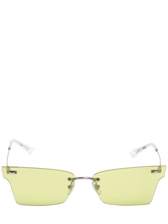 Ray-Ban: 3730 squared metal sunglasses - Silver/Lime - women_0 | Luisa Via Roma