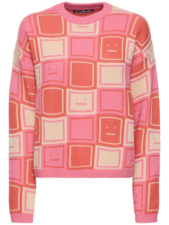 Acne Studios: Klock knit wool blend sweater - Orange/Pink - women_0 | Luisa Via Roma