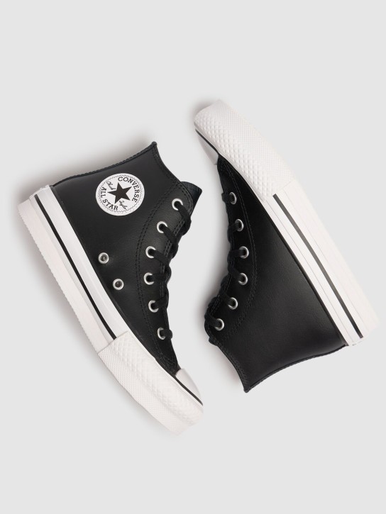 Converse: Sneakers Chuck Taylor in pelle - Nero - kids-girls_3 | Luisa Via Roma