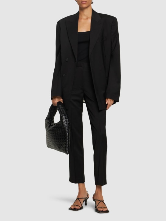 Helmut Lang: Blazer cruzado de lana - Negro - women_1 | Luisa Via Roma