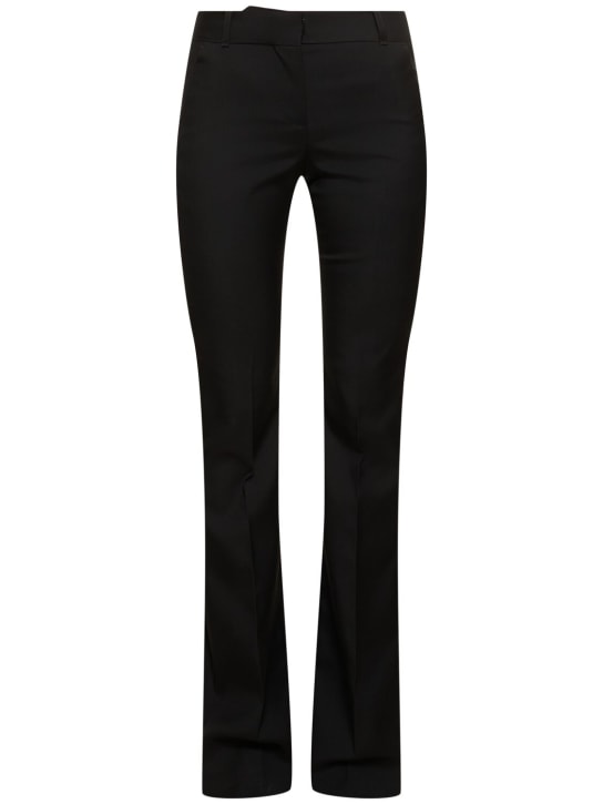 Alexander McQueen: Wool gabardine pants - Black - women_0 | Luisa Via Roma