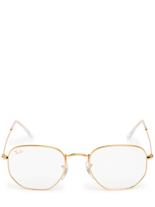 Ray-Ban: Hexagonal flat lens metal sunglasses - men_0 | Luisa Via Roma