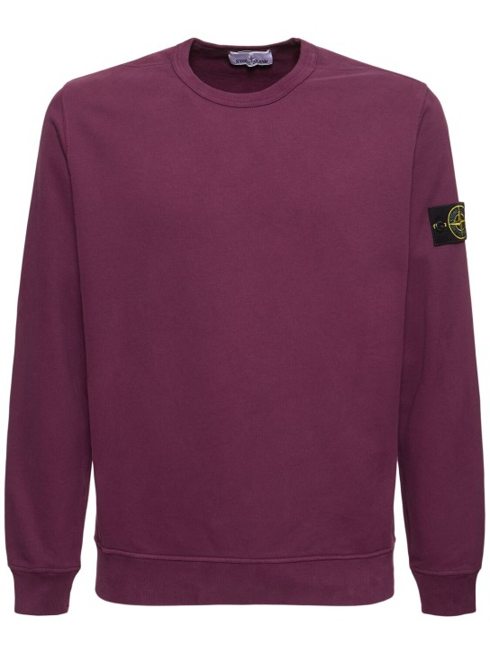 Stone Island: Crewneck sweatshirt - Dunkelburgunder - men_0 | Luisa Via Roma