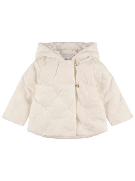 Bonpoint: Cotton puffer jacket w/hood - White - kids-girls_0 | Luisa Via Roma