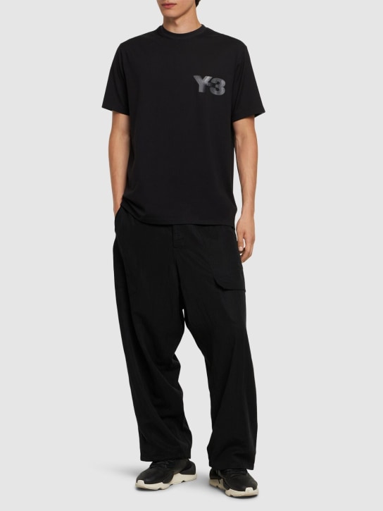 Y-3: Y-3 Logo cotton short-sleeved t-shirt - men_1 | Luisa Via Roma